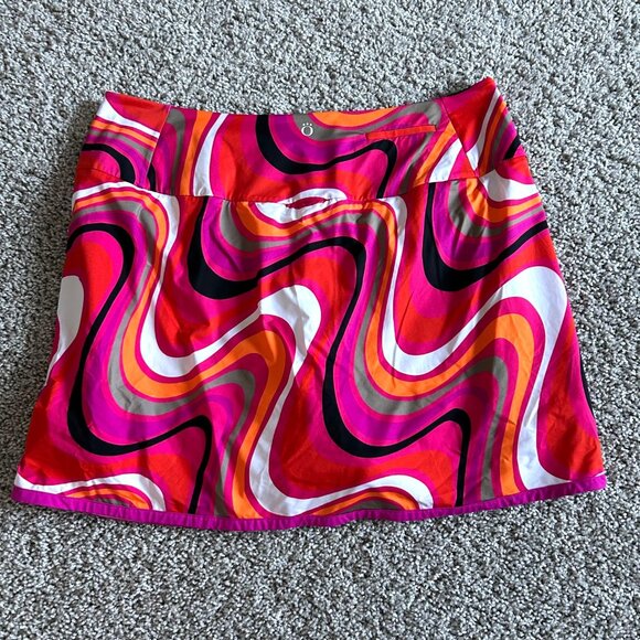 Kinona Colorful Women's Athletic Skort Inner Shorts Size Xl Funky Retro - Picture 8 of 10